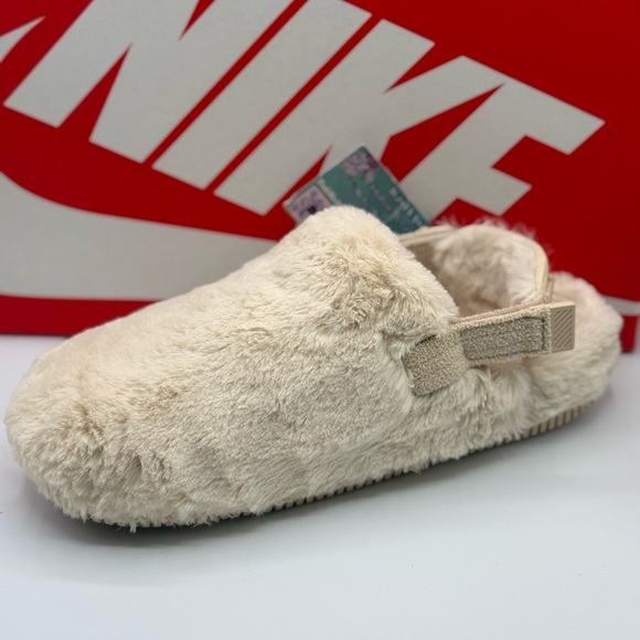 NIKE CALM FUZZY MULES FZ3119-100 (9) - Picture 4 of 7